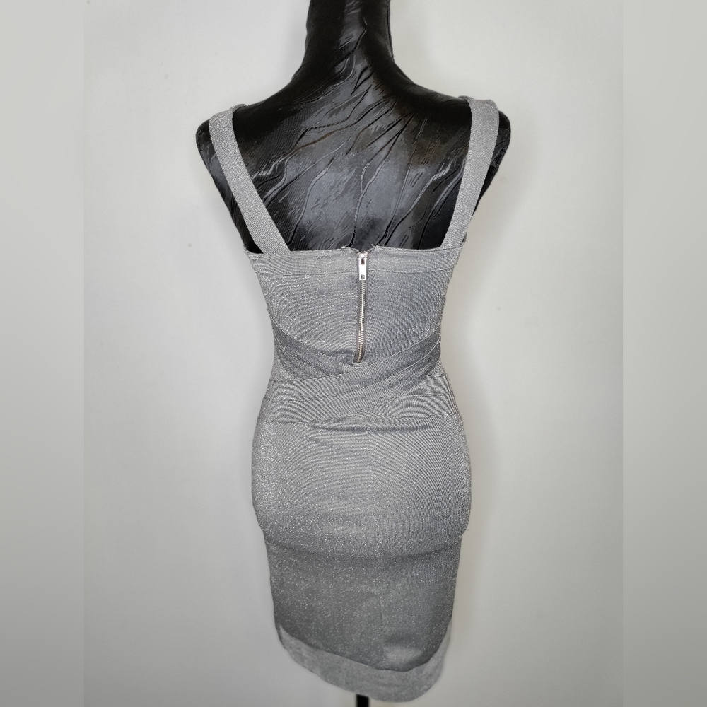 H&M Gray Ruched Bodycon Cocktail Dress - Picture 4 of 6
